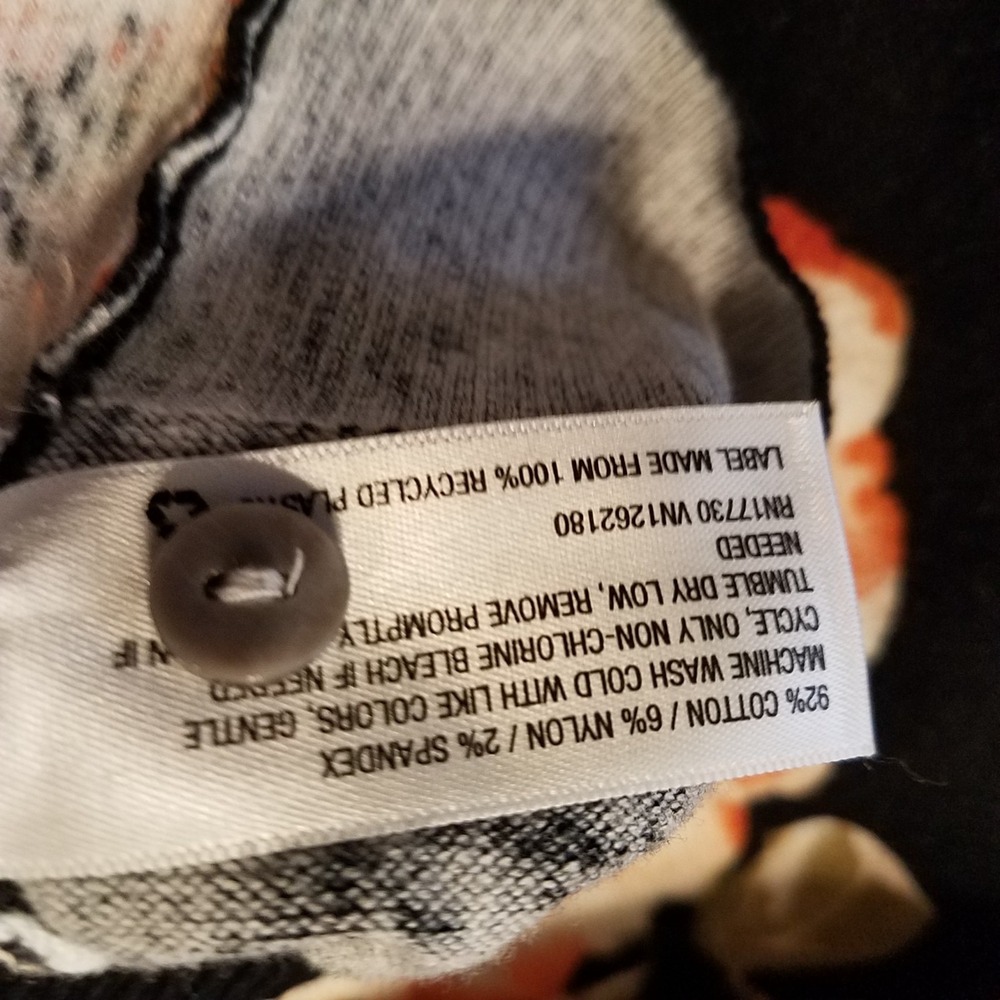 A New Day Woman's L Black Floral Print Button Down Crew Neck Cardigan - Picture 5 of 5